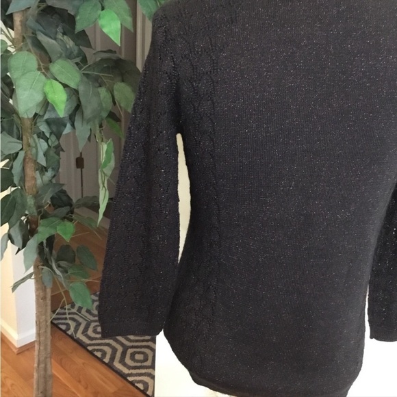 Relativity sweater Womans small black open knit with gold shimmer - Picture 10 of 12